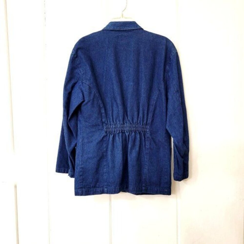 Liz Sport Vintage Denim Blazer With Embroidered Crest - Picture 4 of 4